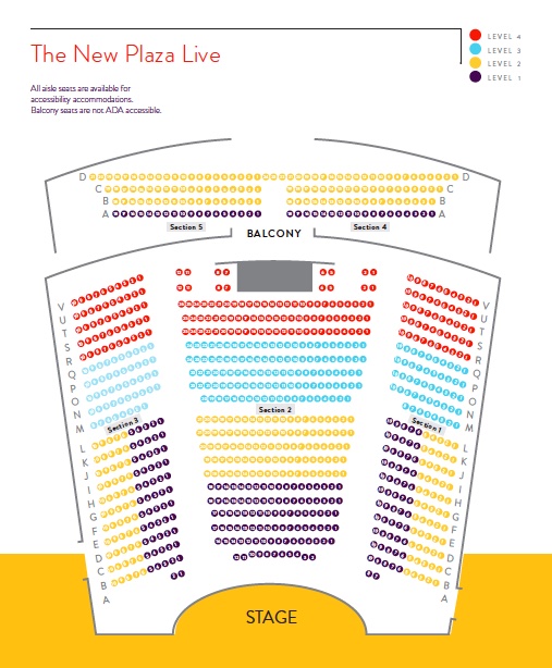 26/27 The Plaza Live Seat Map